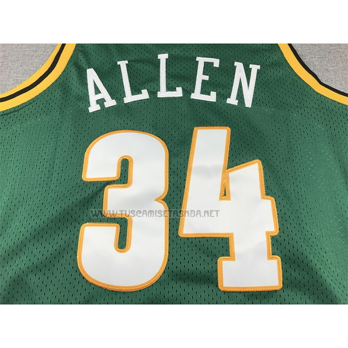 Camiseta Ray Allen NO 34 Seattle SuperSonics Mitchell & Ness 2006-07 Verde